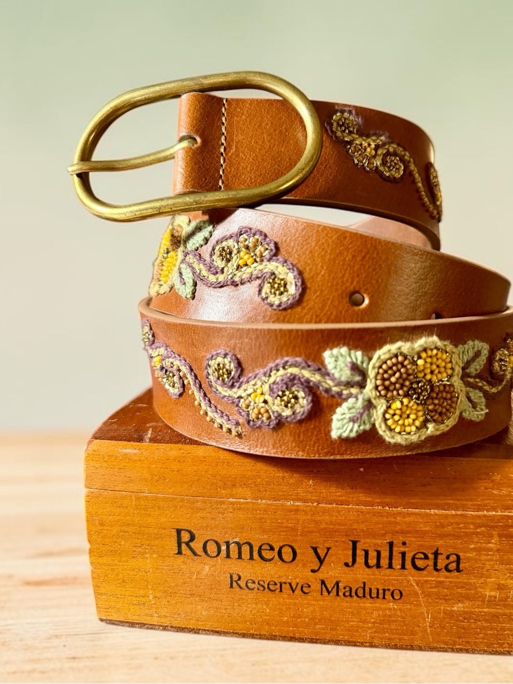 Lucky Brand Beaded~Embroidered Leather Belt